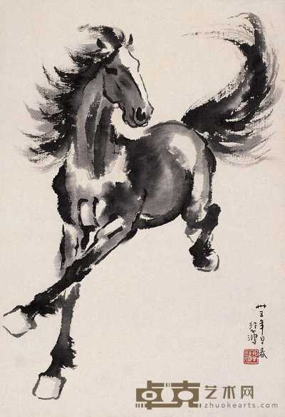 徐悲鸿 马 立轴 41×28cm.